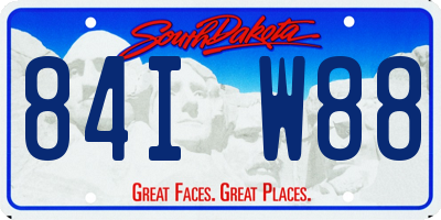 SD license plate 84IW88