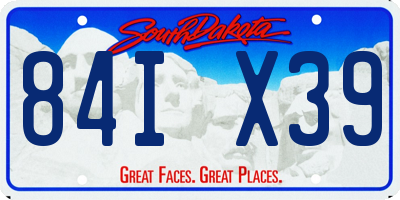 SD license plate 84IX39
