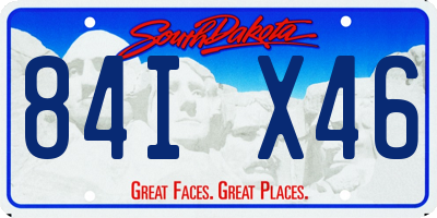 SD license plate 84IX46