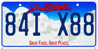 SD license plate 84IX88