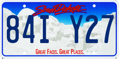 SD license plate 84IY27