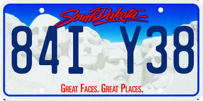 SD license plate 84IY38