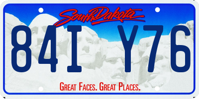SD license plate 84IY76