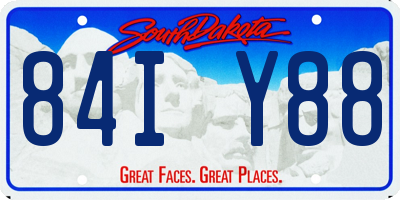 SD license plate 84IY88
