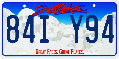 SD license plate 84IY94