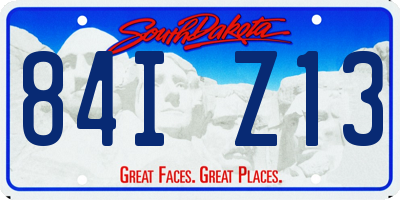 SD license plate 84IZ13