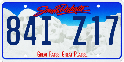 SD license plate 84IZ17