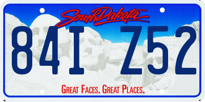 SD license plate 84IZ52