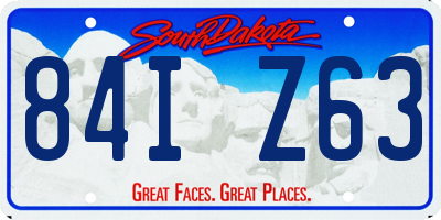 SD license plate 84IZ63