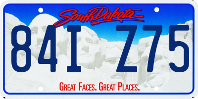 SD license plate 84IZ75