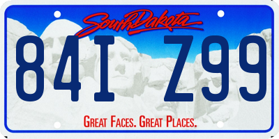 SD license plate 84IZ99