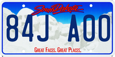 SD license plate 84JA00