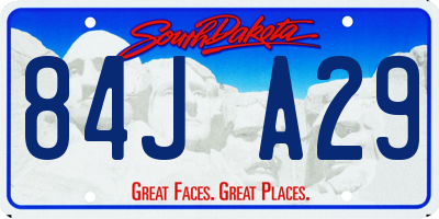 SD license plate 84JA29