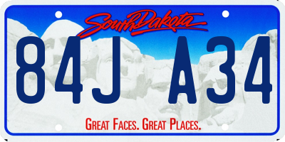 SD license plate 84JA34