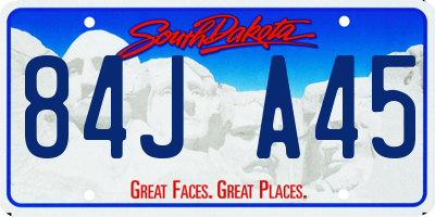 SD license plate 84JA45