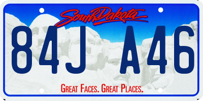 SD license plate 84JA46