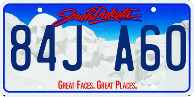 SD license plate 84JA60
