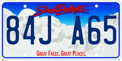 SD license plate 84JA65