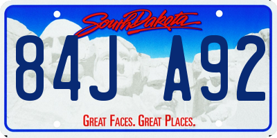 SD license plate 84JA92