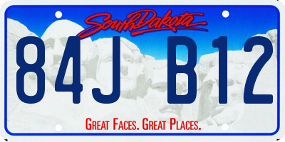SD license plate 84JB12