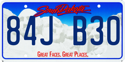 SD license plate 84JB30