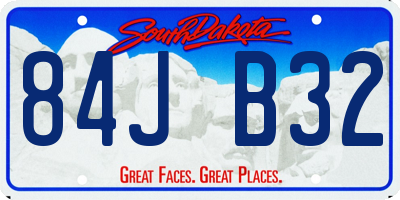 SD license plate 84JB32