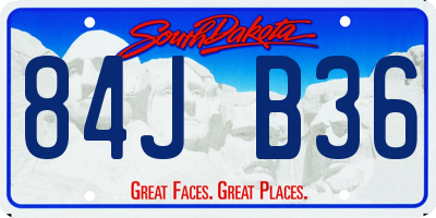SD license plate 84JB36