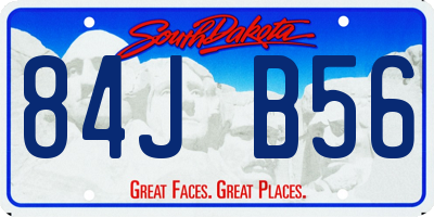 SD license plate 84JB56