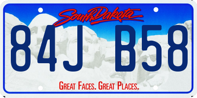 SD license plate 84JB58