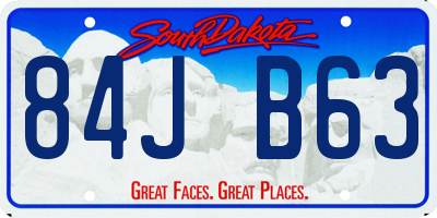 SD license plate 84JB63