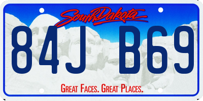 SD license plate 84JB69