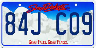 SD license plate 84JC09