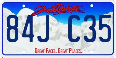 SD license plate 84JC35