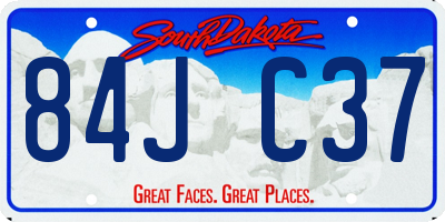 SD license plate 84JC37