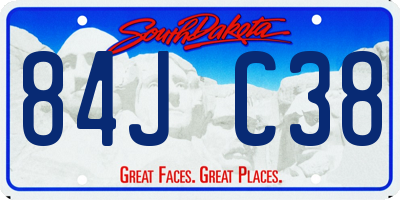 SD license plate 84JC38