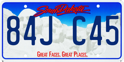 SD license plate 84JC45