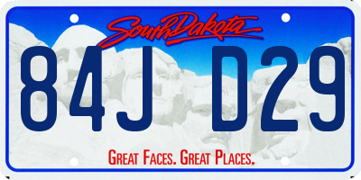 SD license plate 84JD29