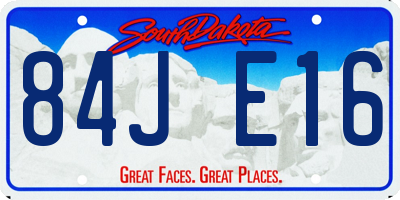 SD license plate 84JE16