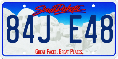 SD license plate 84JE48