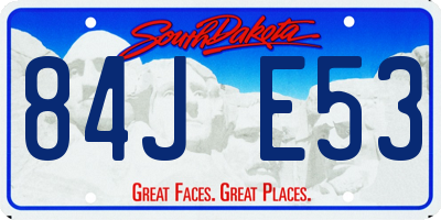 SD license plate 84JE53