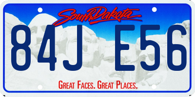 SD license plate 84JE56
