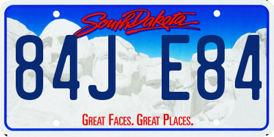 SD license plate 84JE84