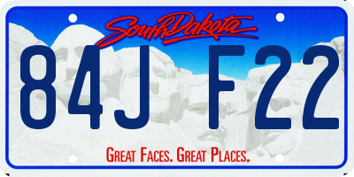 SD license plate 84JF22