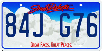 SD license plate 84JG76