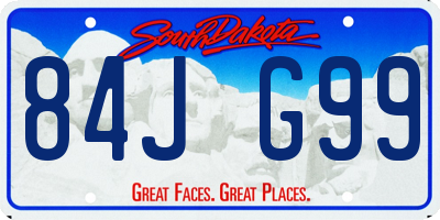 SD license plate 84JG99