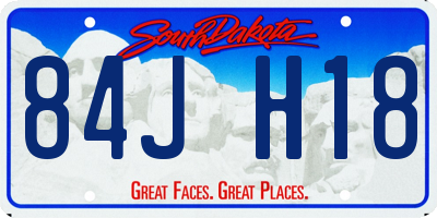 SD license plate 84JH18