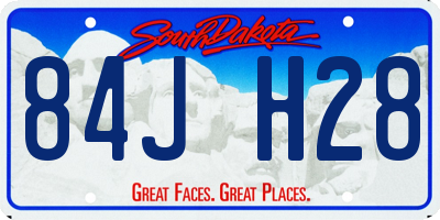 SD license plate 84JH28