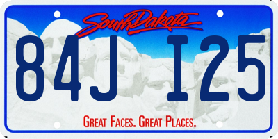 SD license plate 84JI25