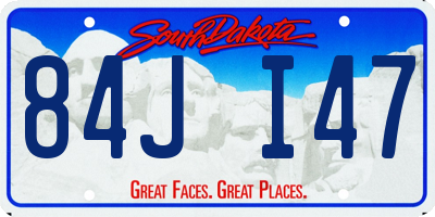 SD license plate 84JI47