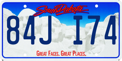SD license plate 84JI74